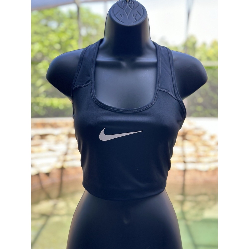 Nike Swoosh Medium-Support Sports Bra Black Women 1X DN4221-010 NWT